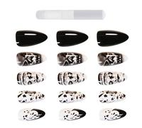 GAROZATION 24pcs Waterproof Skull Pattern Press on Nails for Women with Glue Full Cover Plastic Fake Nails Convenient to Use for Professional Salon and Night Club