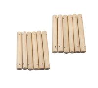 GAROZATION 25 Pcs Solid Wooden Rods with 3mm Hole, Smooth Surface Reusable Craft Sticks for Crafts and Model Building, Round Hardwood Sticks for Pet Ladder Making and Decorating Around The