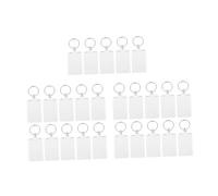 GAROZATION 25pcs Acrylic Photo Frame Keychain Double-Sided Key for Memorable Moments for and Creative Crafts Rectangle Shape
