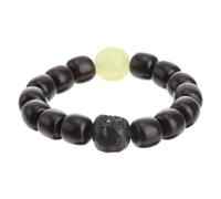 GAROZATION 2mm Ebony Wood Bracelet Luminous Buddhist Beads, Unisex Wooden Suitable for Spiritual and Daily Wear