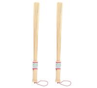 GAROZATION 2pcs Bamboo Massage Sticks Portable Handheld Body Knocking Massagers for Back Muscle Relief and Stress Massage, Light Yellow Wooden Therapy Rods for Wellness