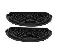 GAROZATION 2pcs Black Silicone Fridge Drip Catcher Tray for Water Dispenser, Refrigerator Water Drip Tray Protector, Semi-circular Anti-spill Mat for Kitchen Appliance