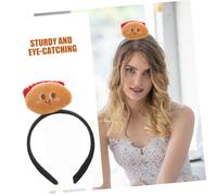 GAROZATION 2pcs Cartoon Hot Dog Headband Durable Cloth Halloween Cosplay Accessories Unique Quirky Design Headpiece for Party and Adults