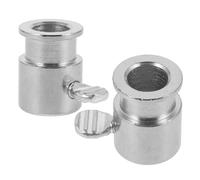 GAROZATION 2pcs Chrome-plated Iron Rotisserie Spit Bolt and Grilling Rod Sleeve Set for Gas Grill Barbecue Accessories, Reusable Bbq Rotisserie Spit Rod Fixator for Outdoor Cooking