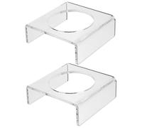 GAROZATION 2Pcs Clear Acrylic Basketball and Football Display Stands U Shaped Hollow Base Ball Showing Racks for Home Office Shelf Storage Organizer