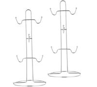 GAROZATION 2Pcs Coffee Mug Tree Holder Stand with Sturdy Iron Craft for Kitchen Counter Bar Accessory Space Saving Cup Organizer for Home Office Cafe Shops