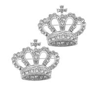 GAROZATION 2pcs Crown Zircon Brooch Pin Fashion Rhinestone Corsage for Wedding Valentine's Day Pageant Party Accessories Elegant Royalty Inspired Design for Sweater Hat Decoration
