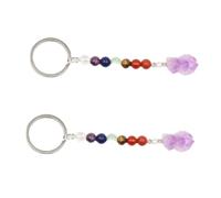 GAROZATION 2pcs Crystal Stone Keychain Keychain Charm Unique Bag Hanging Decor Chakra Crystal Pendant