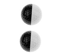 GAROZATION 2Pcs Double Color Golf Practice Balls Durable Training Balls for Indoor Swing Practice Lightweight Golfing Training Aid for Enthusiasts Aiming Line Design for Enhanced Performance