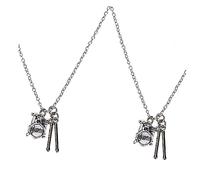 GAROZATION 2pcs Drum Set Necklace Pendant Unique Hanging Design for Music Lovers Chic Gift Jewelry for Drummers Men Women