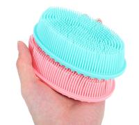 GAROZATION 2pcs Dual-Sided Shower Shampoo Brush Scalp Massager Soft Silicone Ergonomic Design Enhances Sensory Abilities Versatile Use Bath Time and Adults