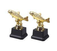 GAROZATION 2Pcs Fish Award Trophy Plastic Shiny Decoration for Competitions Creative Reward Trophy for Childrens Parties and Achievements for Student Recognition