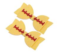 GAROZATION 2PCS Football Hair Bow Clips for Durable Glitter Hair Accessories Sport Theme Hairpins for Parties Charming Design for Game Days