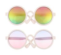 GAROZATION 2pcs Funny Pet Glasses for Dogs and Cats, Plastic Decorative Spoof Glasses with Compact and Convenient to Carry Design, for Show and Photo Props in Green