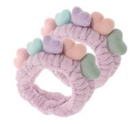 GAROZATION 2pcs Heart Headbands Hair Bands Made of Soft Cloth, Convenient to Put and Take without Pulling Hair, for Applying Makeup and Shower Time