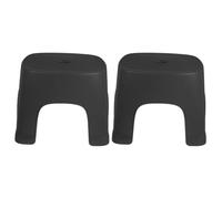GAROZATION 2pcs Household Footstool Step Stool Black PVC Non-Slip Bathroom Toilet Assistance Step with Good Bearing Capacity for Daily Life Places