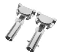 GAROZATION 2pcs Iron Mop Rod Clamp Replacement for Secure Connection and Flexible Angle Adaptation, Silver Mop Head and Pole Accessory Clip for Factories Dust Removal
