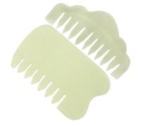 GAROZATION 2pcs Jade Comb Scalp Massager Jade Tools Green Facial and Head Massage Release Muscle Tension Delay Skin Aging Gift for Mother and Girlfriend