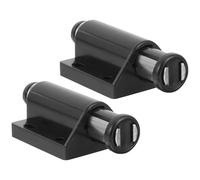 GAROZATION 2pcs Magnetic Push to Open Cabinet Door Latch Locks with Rebounding Spring, Black Hidden Self-Locking Wardrobe and Cupboard Door Lock Bolts for Home and Rv Use
