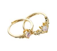 GAROZATION 2pcs Men Him Her Lover Open Adjustable Promise Wedding Jewelry present Angel Women Ring Lover Open Adjustable for Wing Matching Valentine's Day Jewelry present Her Lover Open Devil