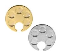 GAROZATION 2pcs Nail Art Mixing Palette Rings for On-the-go Nail Artists Metal Ring-shaped Design Comfortable User Experience Stylish and Sturdy Tool and Colour Blending