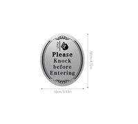 GAROZATION 2pcs Please Knock Door Signs Stickers with Strong Adhesive Entry Reminder Decals for Front Doors and Private Spaces Polite Knock Before Entering Label for Office and Home