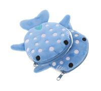 GAROZATION 2pcs Plush Shark Coin Purse for Women Small Wallet Zipper Pouch Compact Multifunctional Storage for Coins Keys Jewelry Portable Gift