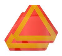 GAROZATION 2pcs Red Triangle Safety Reflectors for Slow Moving Vehicle and Utility Vehicle, High Reflective Aluminum Warning Signs to Night Driving Safety