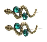 GAROZATION 2pcs Sparkly Snake Brooch Pin Rhinestone Animal Jewelry for Men and Women Lightweight Lapel Pins for Suits Hats and Clothing Decoration