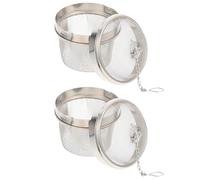 GAROZATION 2pcs Stainless Steel Tea Infuser Balls with Fine Mesh Strainer, Small 304 Material Seasoning and Watch Washing Container for Tea Brewing and Jewelry Cleaning