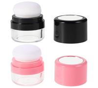 GAROZATION 2pcs Travel Shampoo Powder Bottle Reusable Dry Shampoo Powder Box with Sponge Applicator and Mirror Plastic Portable Design Oil Control for Occasions