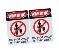 GAROZATION 2PCS Vintage Iron Dog Warning Signs Retro Lawn Decor with Pre-drilled for Easy Hanging Outdoor Courtyard and Garden Antique Warning Plaques