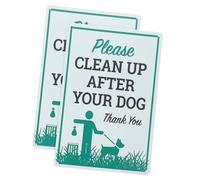 GAROZATION 2Pcs Vintage Metal Dog Poop Warning Signs Outdoor Pet Toilet Notice Plaques for Gardens Lawns Parks Fade-resistant Backyard Dog Waste Alert Decor