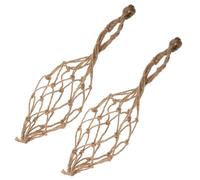 GAROZATION 2pcs Vintage Twine Wine Bottle Portable Net Carrier Bags with Wear and Tear Resistant Storage for Travel and Bars, Retro Artistic Flair Wine Bottle Holder Tote