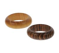GAROZATION 2pcs Vintage Wooden Finger Rings Creative Handmade Craft Rings with Goldenwood All Matched Simple Personality Ornaments for Women Daily Wear Gift