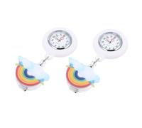 GAROZATION 2pcs Waterproof Nurse Watch Clip-on Pocket Watch Luminous Pointer Quartz Movement Stylish for Nurses