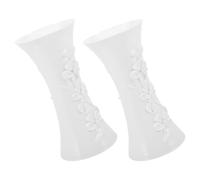 GAROZATION 2pcs White Plastic Plum Blossom Vases for Home Decor, Sturdy Small Floral Centerpieces for Living Room and Office, Creative Nordic Style Decorative Flower Arrangement