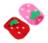 GAROZATION 2pcs Winter Puppy Clothing Coral Fleece Coat for Pets, Easy to Put and Comfortable Dog Warm Apparel, Bright Strawberry Style for Pet Costume