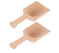 GAROZATION 2Pcs Wooden Spoons for Flour Sugar and Coffee Beans, Multipurpose Solid Wood Scoops Comfortable Handle, Practical Kitchen Utensils for Cooking and Baking