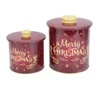 GAROZATION 2pcs Xmas Storage Boxes Christmas Candy Wrapping Boxes Festive Tinplate Sealed Containers Creative Decorative Design for Christmas Use Enhancing The Festive Atmosphere