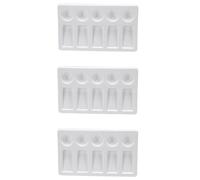 GAROZATION 3 Pcs White Plastic Paint Tray Palettes with Rectangle Shape, Lightweight Design and Easy to Clean, for Crafts and Arts by Professionals and Students