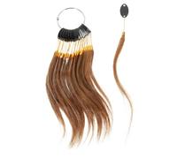 GAROZATION 30pcs Dark Brown 6° Human Hair Sample Rings for Hair Dye Testing Bulk Set with Buckles for Salon and Home