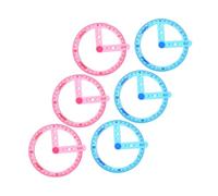 GAROZATION 360 Degree Circle Protractor Measuring Tool Set with Material 6pcs for Smoothly Drawing Lines and Quickly Measuring, for Office and Home Use by Students and Teachers