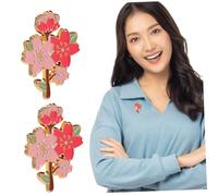 GAROZATION 3Pcs Aesthetic Flower Brooch Pins for Women Cute Cherry Blossom Lapel Pins for Jackets Backpacks Accessories Stylish Badge Clips for Fashionable Outfits