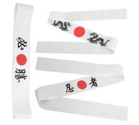 GAROZATION 3pcs Japanese Bushido Headbands for Karate Sushi Chefs Ninja Hairbands with Victory Kanji Print Versatile and Resilient Headwear for Training and Kitchen Use