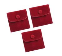 GAROZATION 3pcs Jewelry Pouches Storage Pouch Chic Cloth Buckle Design Easy Open Close for Women Traveling