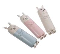 GAROZATION 3pcs Portable Toothbrush Case Toothbrush Cup Plastic Pp Cartoon Animal Shape Separate Design Portable Travel Mouthwash Cups for Office Travelers and Students