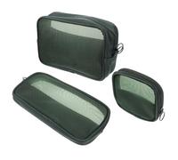 GAROZATION 3pcs Portable Travel Makeup Bag Organizer Mesh Design for Toiletries and Cosmetics for Ladies Daily Use and Travel Packing