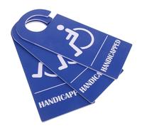GAROZATION 3pcs PVC Handicap Parking Sign Disabled Parking Permit Hang Tags with Wheelchair Symbol for Car Accessibility Outdoor Use