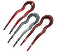 GAROZATION 3pcs U Shaped French Hair Pins Vintage Style Hair Forks with PC Material Assorted Colours for School Ceremonies and Daily Life